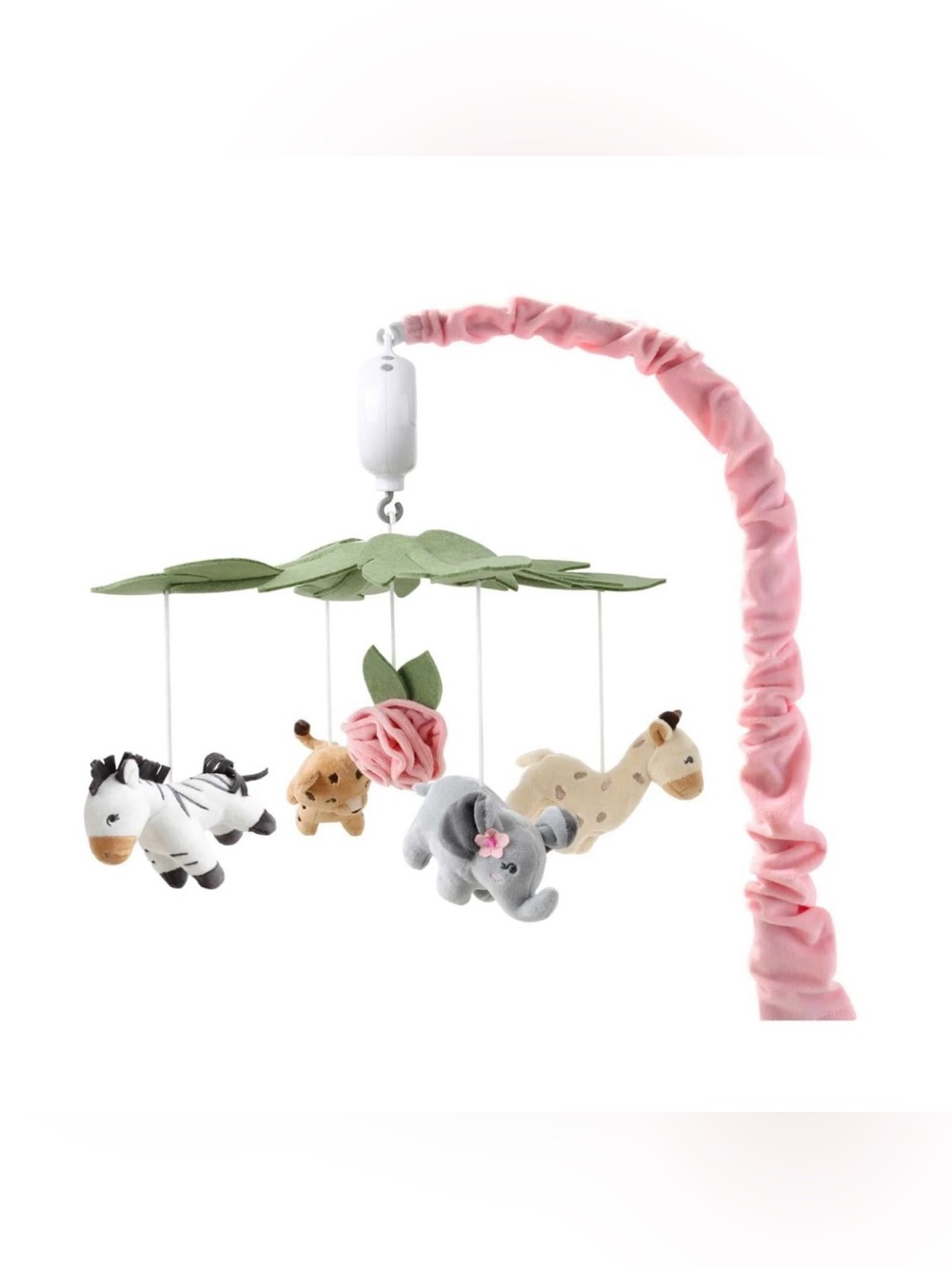 The Peanutshell Plush Pink Jungle Safari Crib Mobile